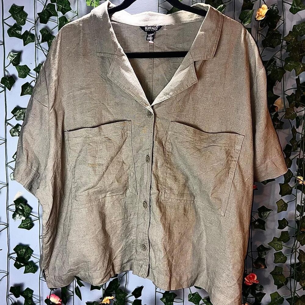 Buffalo-david-bitton Women's Gold and Tan Blouse
